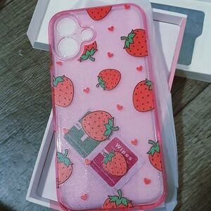 Strawberry Pattern Phone Case - Pink